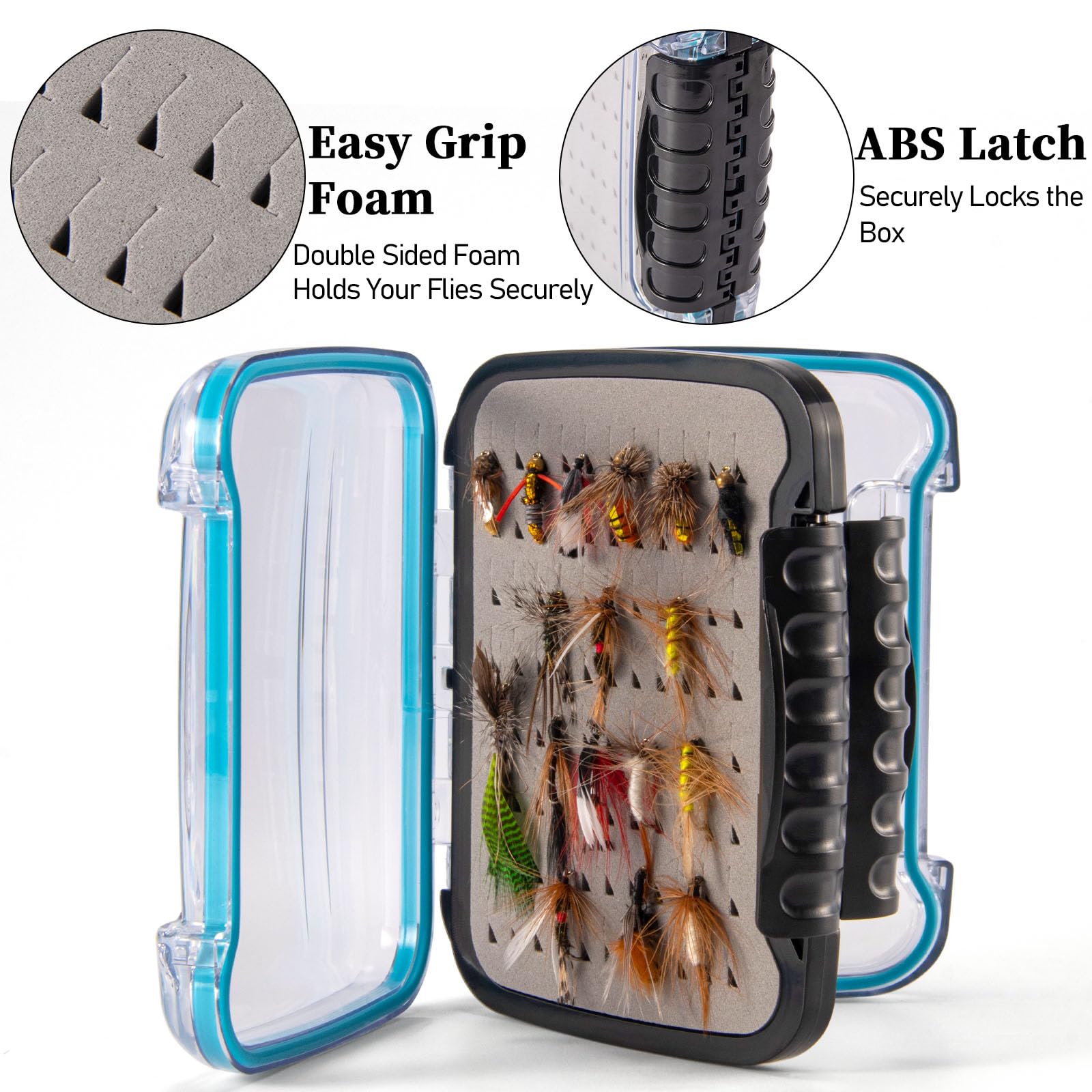 Dr.Fish Fly Fishing Box, Flies Storage Case Waterproof Silicone Double Sided Clam Fishing Jig Boxes Crappie Panfish Trout M : Sports & Outdoors