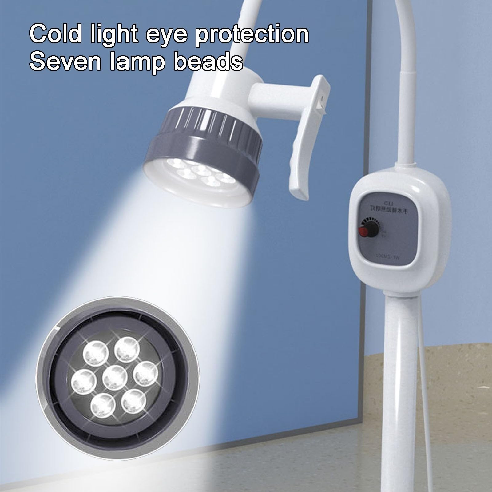 Lampada Per Visita Chirurgica a LED Mobile, Luce Chirurgica con Supporto, Lampada Scialitica Dimmerabile, Chirurgica Lampada, per Ginecologia, Ambulatoriale, Stomatologia