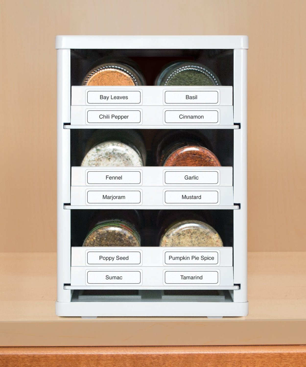YouCopia Mini-Stack 12-Bottle Spice and Vitamin Organizer, (White) 1