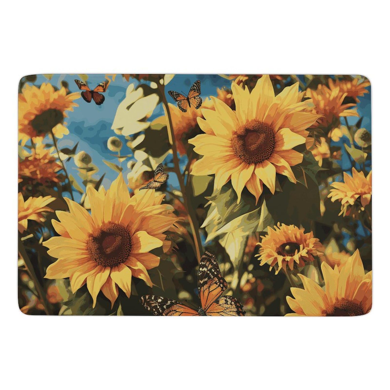 Grand tapis de bain en velours corail doux motif de fleurs pour décoration intérieur