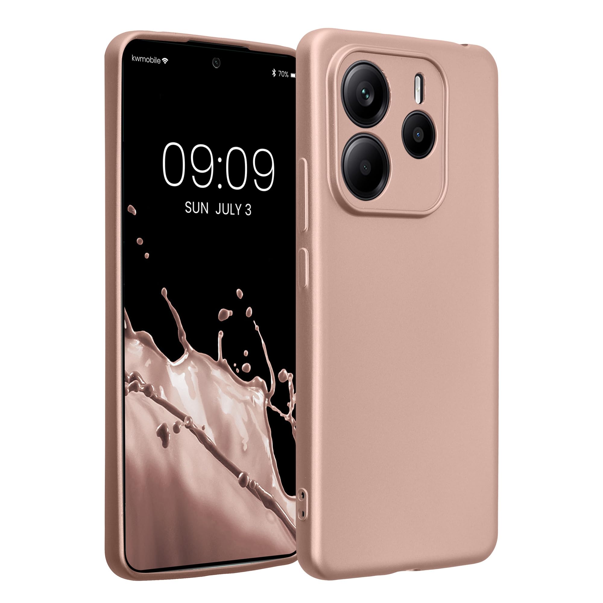 kwmobile Carcasa Compatible con Xiaomi Redmi Note 14 Pro 5G / Poco X7 Funda - Funda Ultrafina de TPU con Bordes elevados - Lavanda Metalizado — view 323