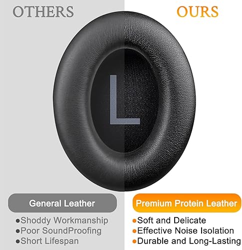 Miniatura 4 de SOULWIT Almohadillas de repuesto de cuero proteico para auriculares inalámbricos Bose 700 (NC700), almohadillas con piel de proteína más suave,