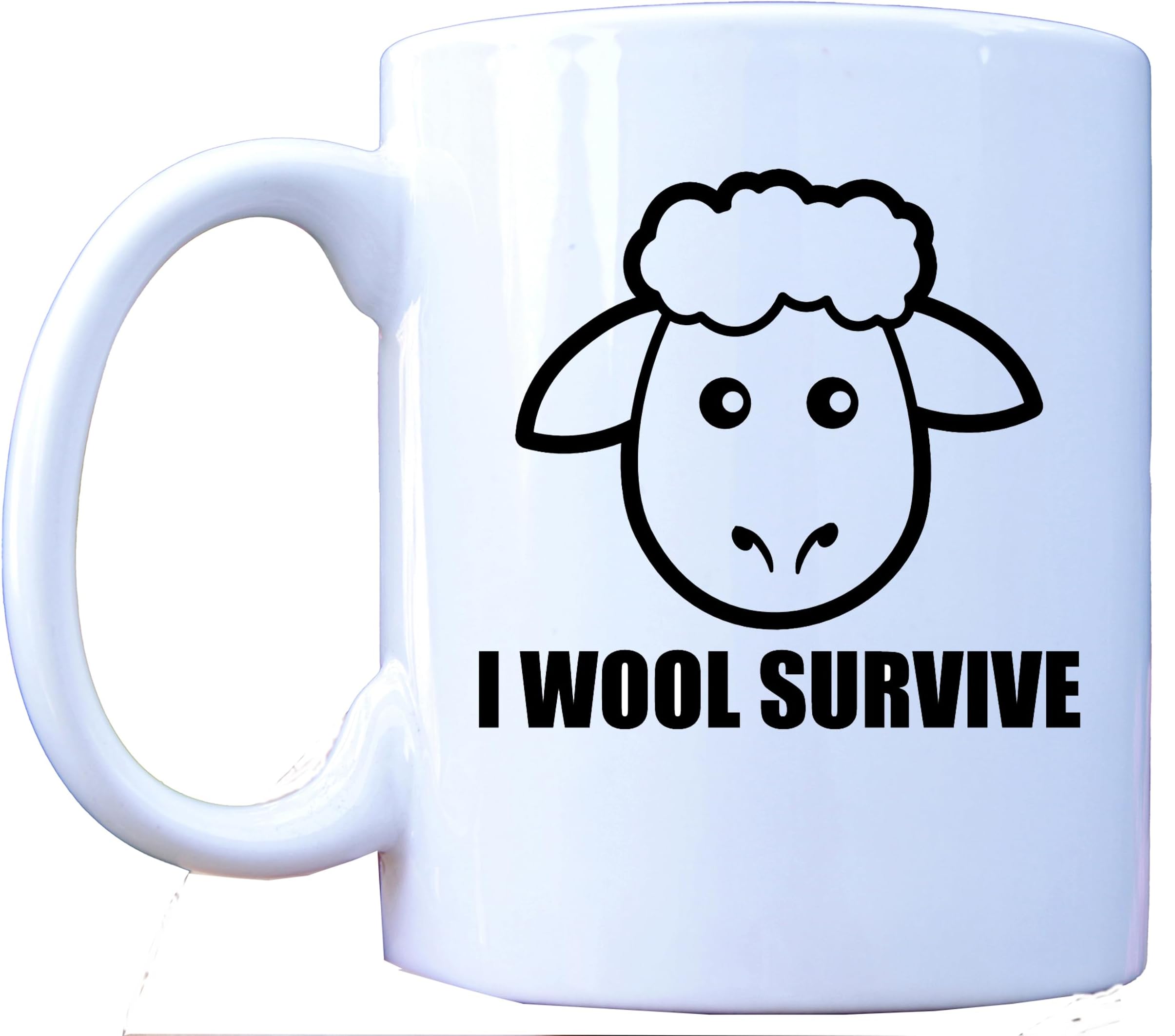 I Wool Survive - Funny Cartoon Sheep Design - Gift Idea - Tea / Coffee Mug / Cup