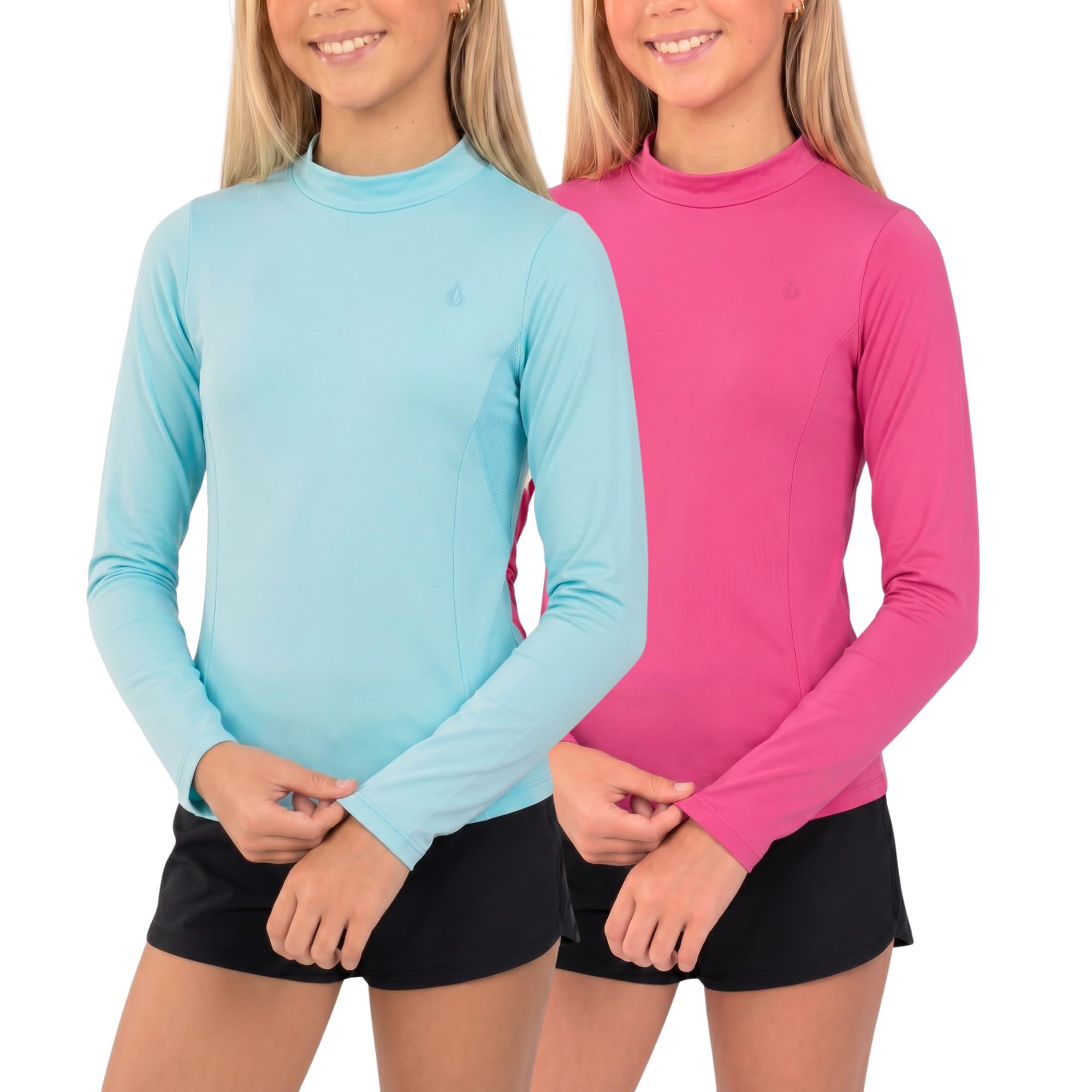 Volcom Rashguard für Mädchen, Rashguard für Mädchen, langärmelig, LSF50+, 2 Stück