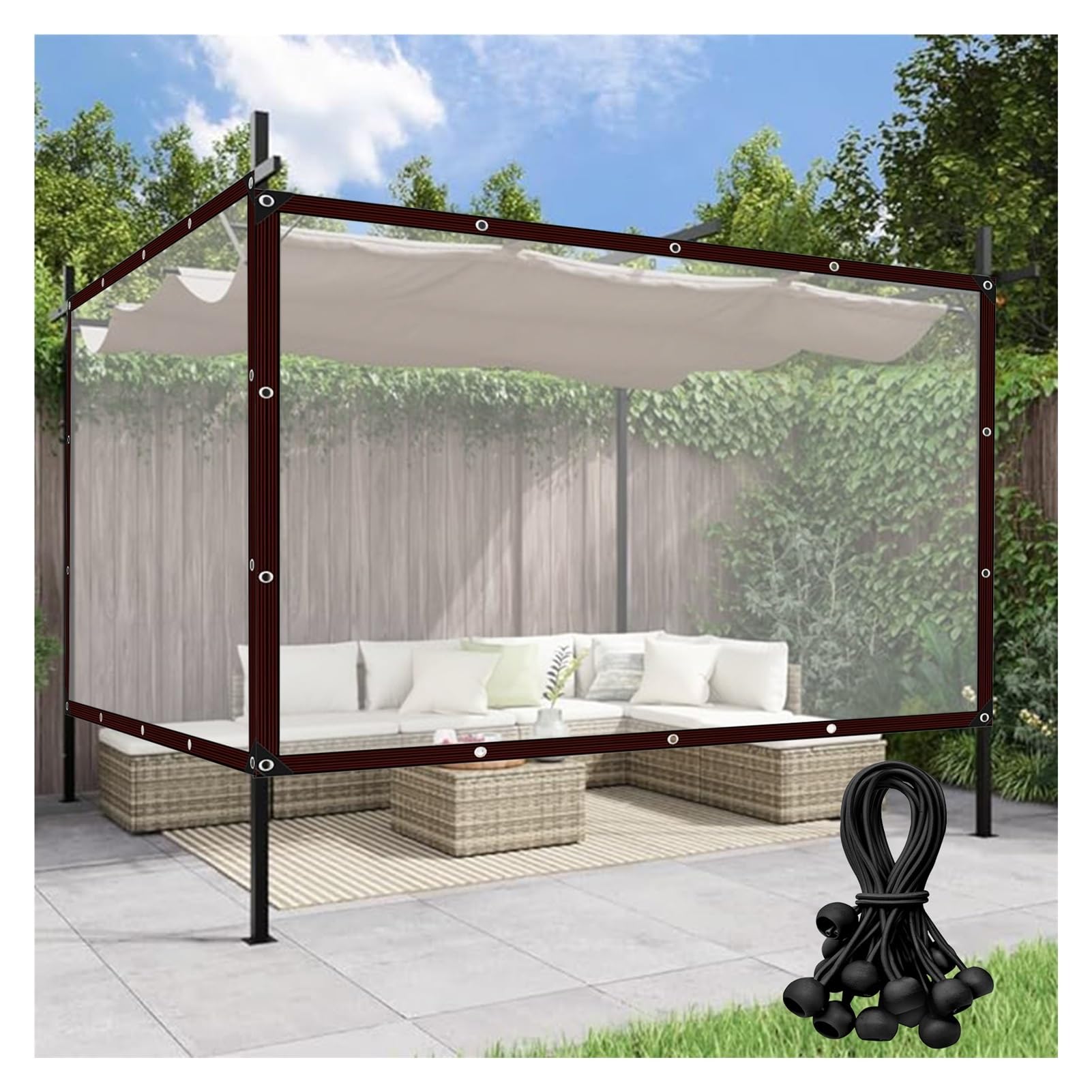Cortinas transparentes para exteriores que aíslan del frío