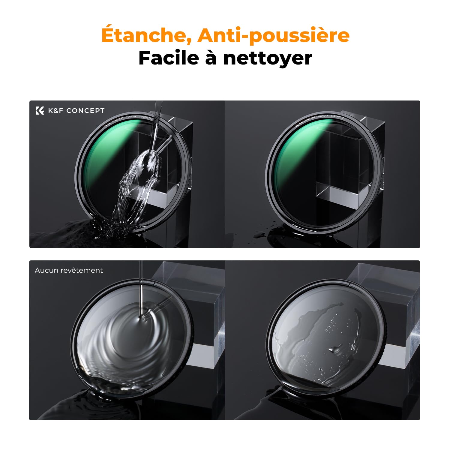 K&F CONCEPT 77mm Filtre ND8-128 Magnétique 1-5 Stops sans Corix avec Bague | Installer rapide, Variable,Rotatif,, HD, Imperméable à l’eau, Résistant à l’huile et aux rayures