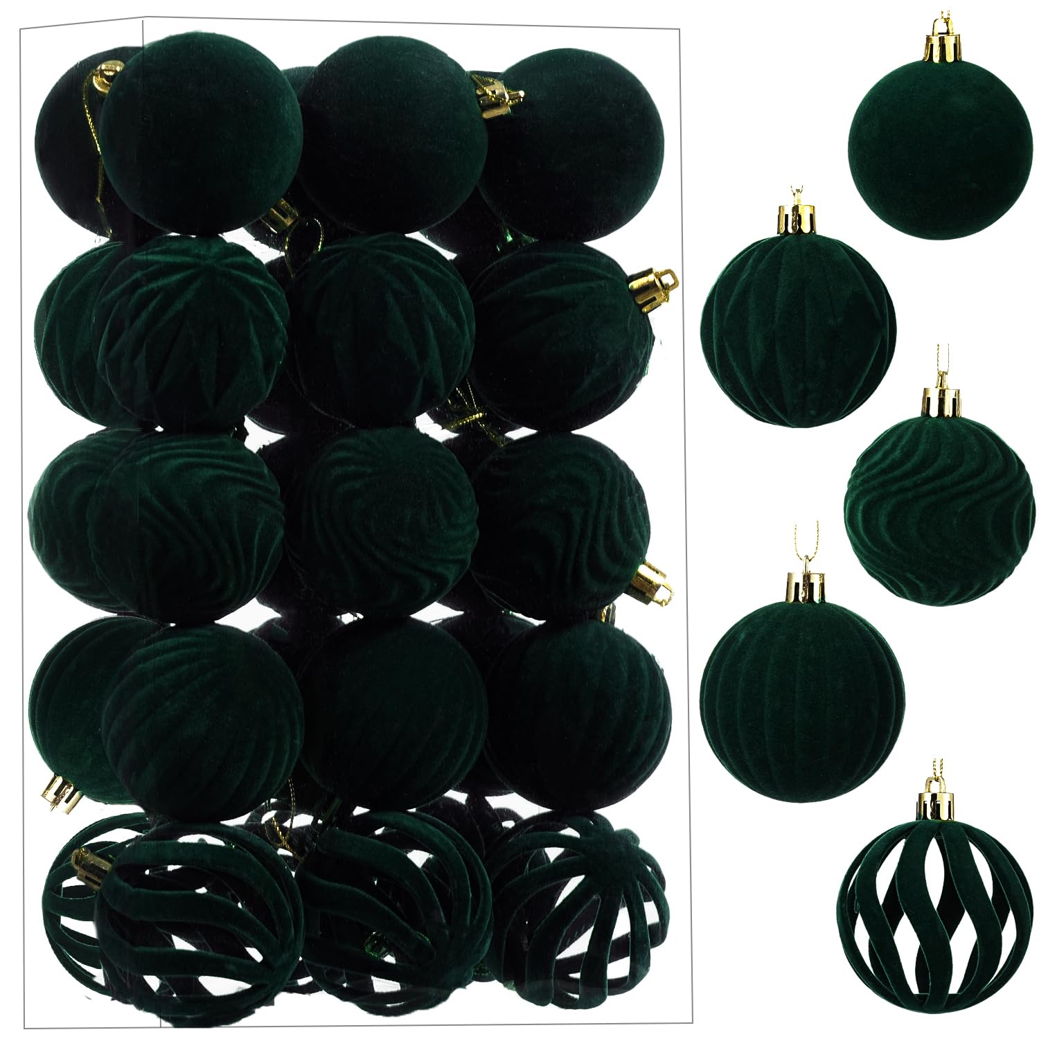 Boules de Noël 6 cm incassables vert foncé pour un réveillon en famille sans stress