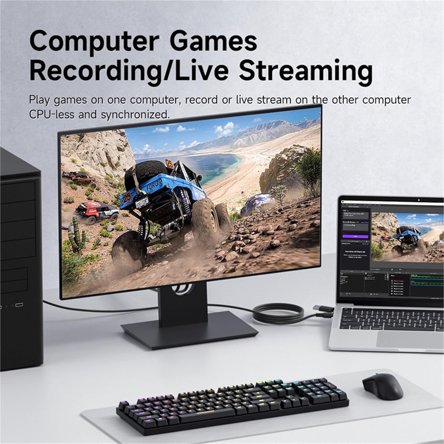 USB 3.0 Video Capture Card HDMI to USB-A/Type-C Capture Cable PD 100W for Quest 3 Swi*tch Gaming Live Streaming Recorder