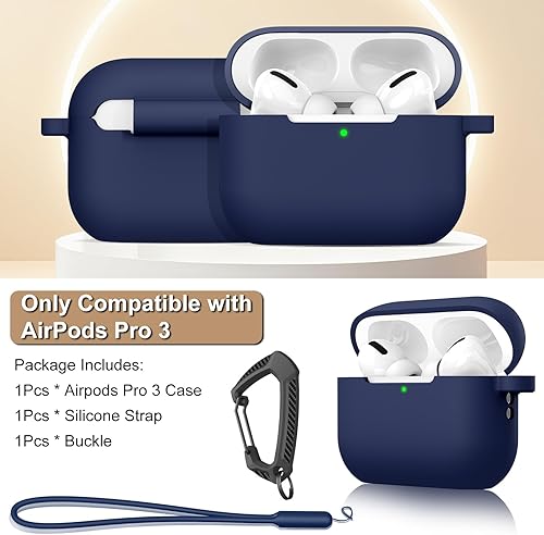 Miniatura 3 de MILPROX AirPods Pro 2 funda, funda protectora con llavero de correa de silicona, a prueba de golpes, funda delgada suave, accesorios para AirPods