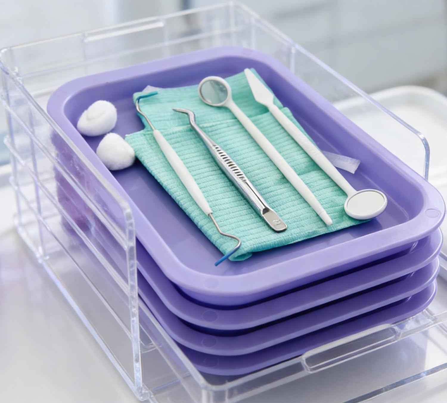 Dental Plastic Procedure Tray, YOUYA DENTAL 3PCS Autoclavable Dental Disinfection Tray Medical Surgical Trays Flat Instrument Organizer Plate for Dental Instrument Nail Tattoo Equipment-9.4"x6.6"
