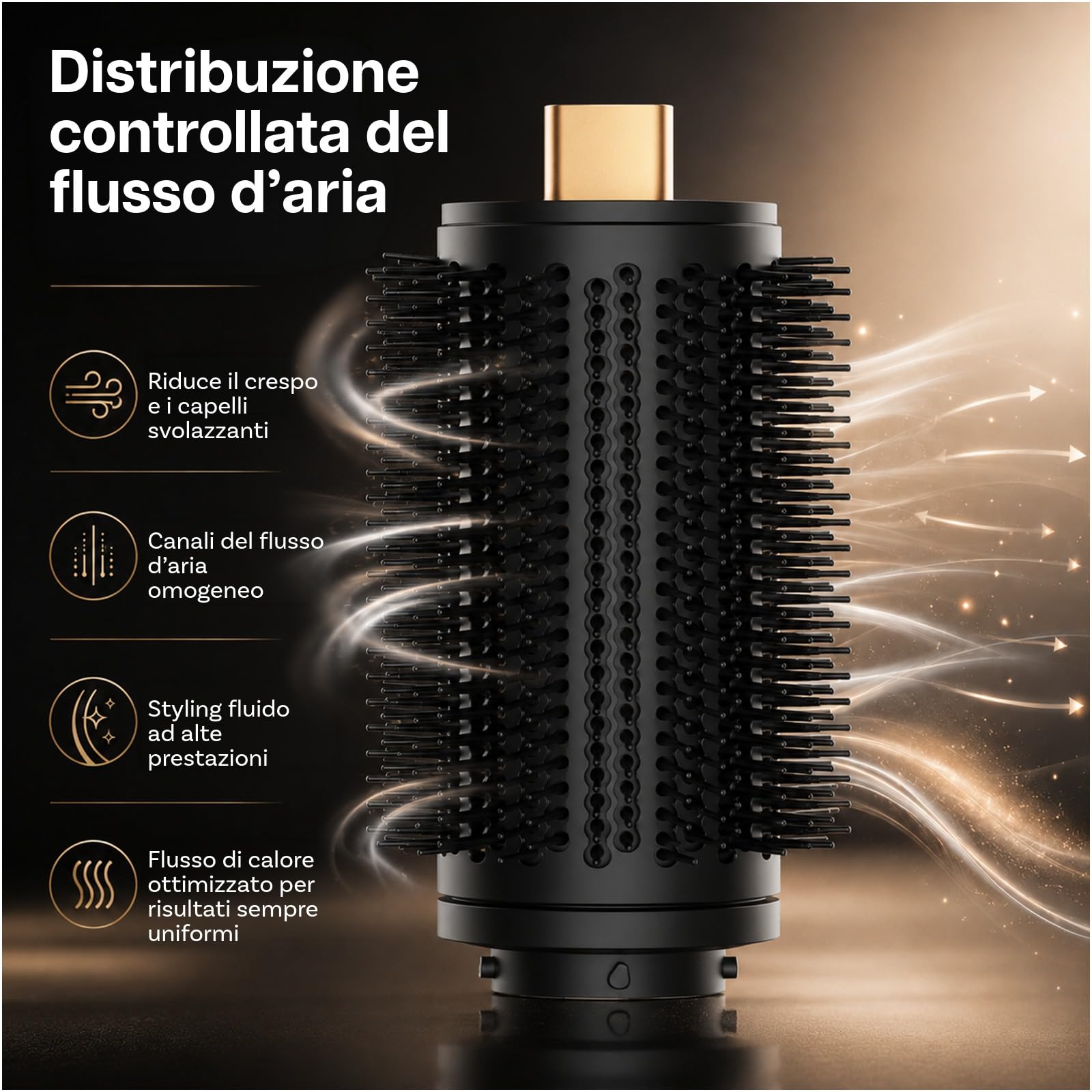 Grande Spazzola Rotonda Extra Large Volumizzante per Dyson Airwrap di MMOBIEL – Spazzola Asciugacapelli para HS01/05/08– Setole Dense, Più Volume & Antistatico – Capelli Lisci e Meno Effetto Crespo
