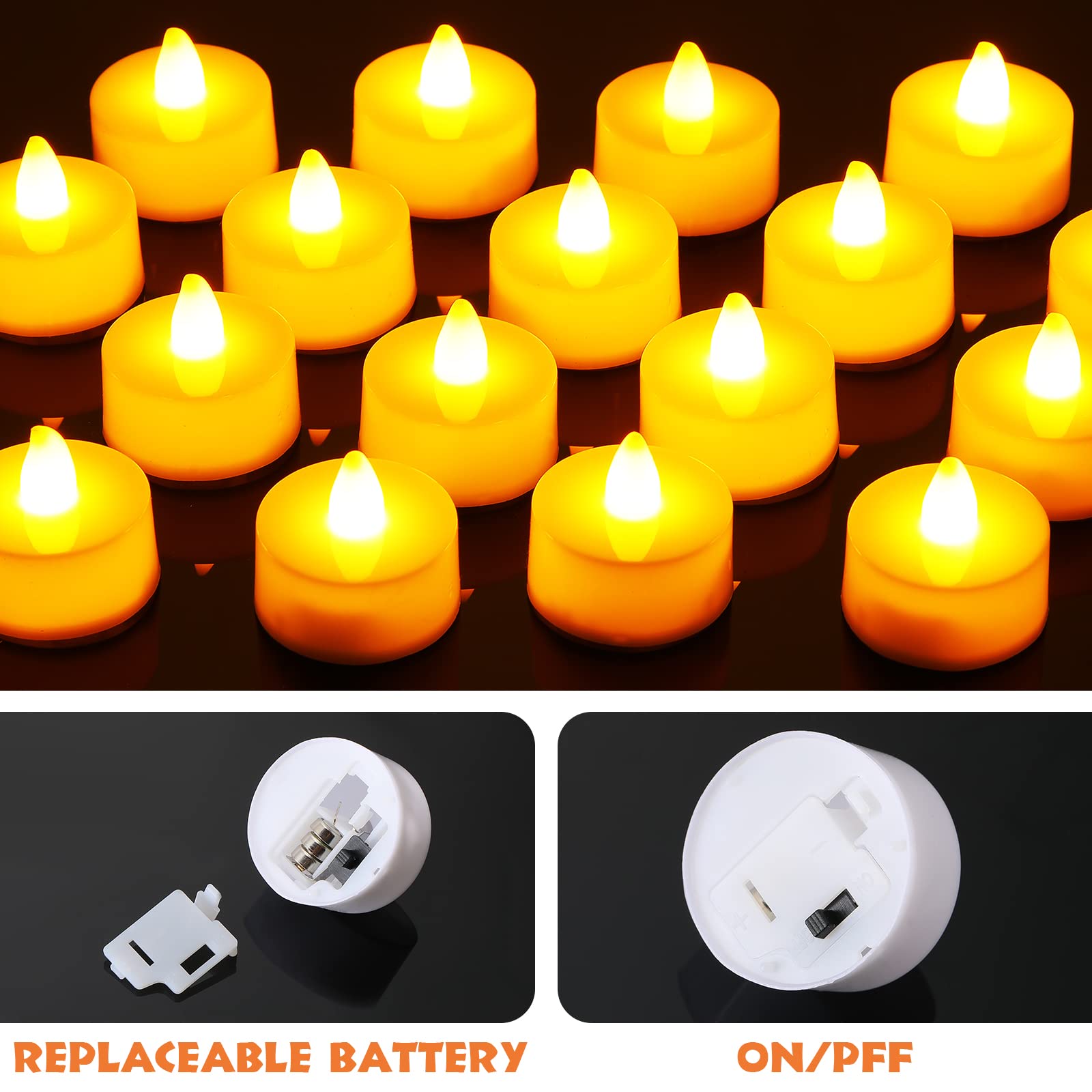 50 Sets Luminaries Bag with Candles Include 50 Flameless LED Tea Lights LED Tealight Candles and 50 Luminary Bags for Christmas Thanksgiving Halloween Wedding Festival Party (White,Snowflake)