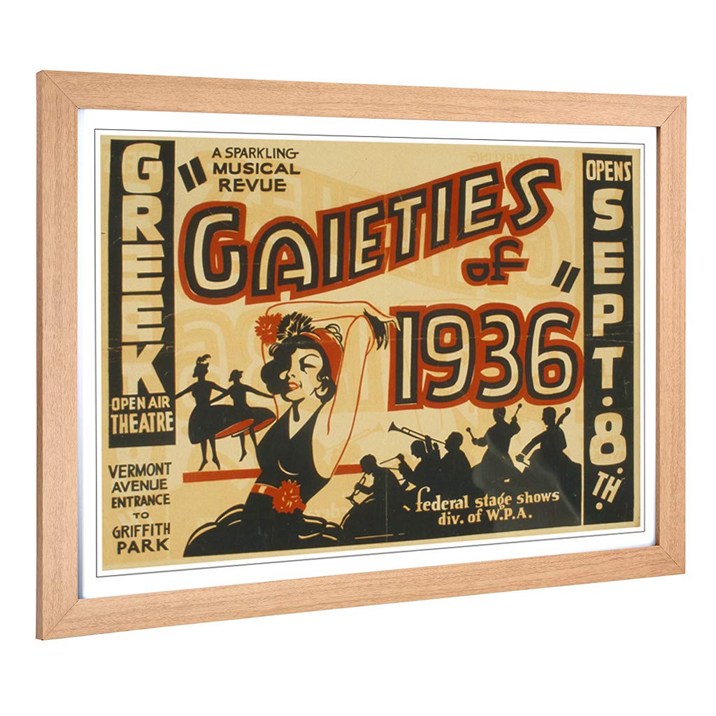 Big Box Art Framed Print of Vintage WPA Poster Gaieties of 1936 Design | Wall Art Picture | Home Decor for Kitchen, Living Room, Bedroom, Hallway, Oak, A2 / 24.5x18 Inch / 62x45cm