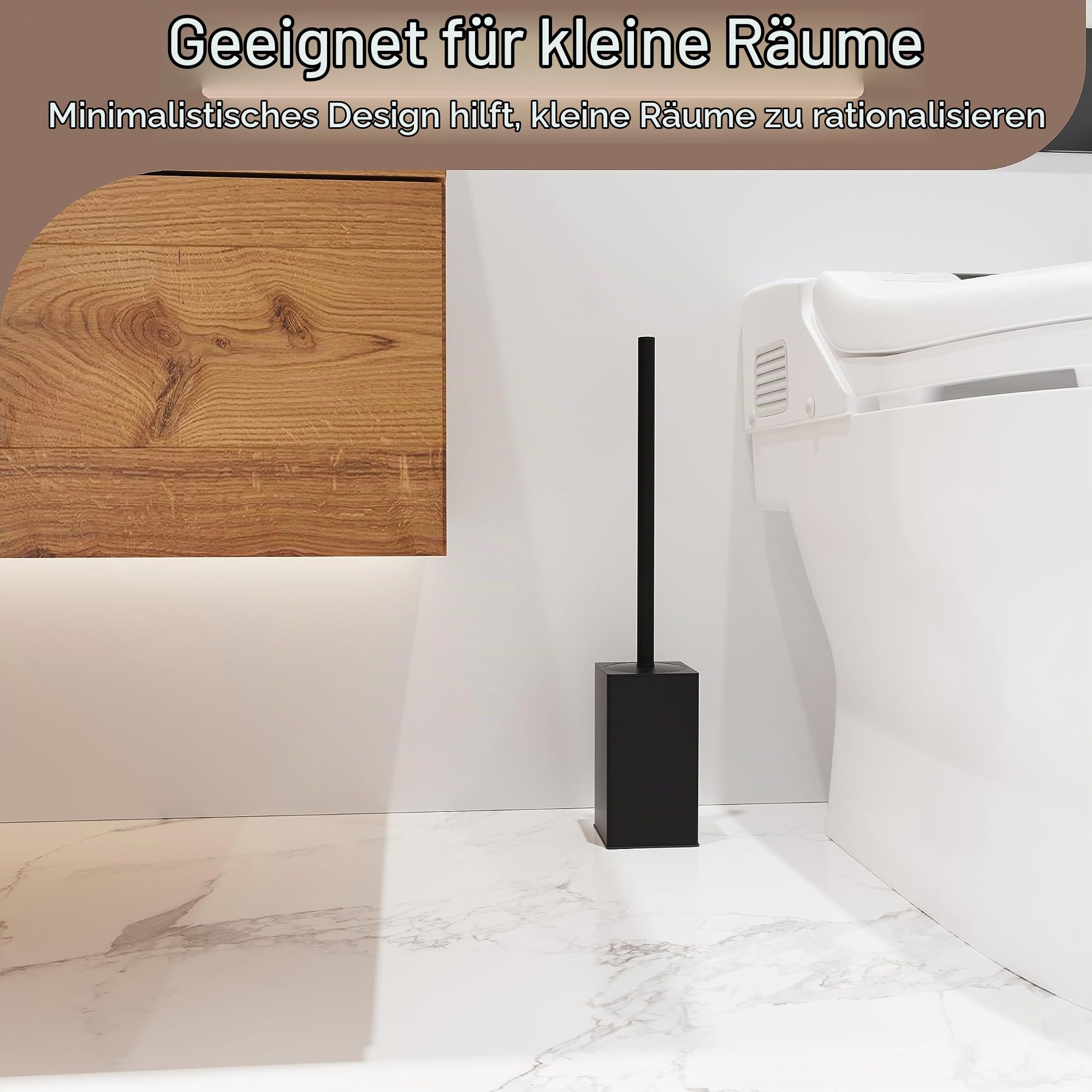 bgl Toilettenbürstenhalter, 2 Stück verpackt, Matt schwarz Toilettenbürste, Metall, freistehend