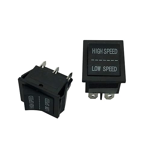 Miniatura 8 de FLHFULIHUA Interruptor de palanca de baja velocidad de alta velocidad de 6 V 12 V para niños, color negro, operación manual