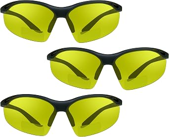 proSPORT Yellow Safety Bifocal Glasses z87 Mens and Womens for Night Driving and Riding...