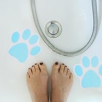 Vista 5 de Calcomanías con estampado de patas, paquete de 10 calcomanías antideslizantes para bañera, calcomanías de huellas de perro, preciosas calcomanías