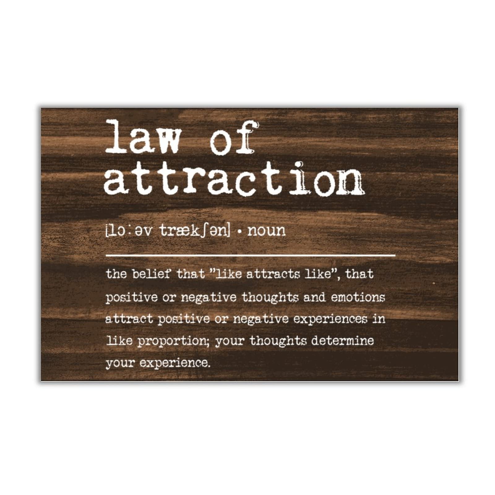 Panneau en bois Law of Attraction dictionnaire style classique pour chambre 30,5 x 45,7 cm