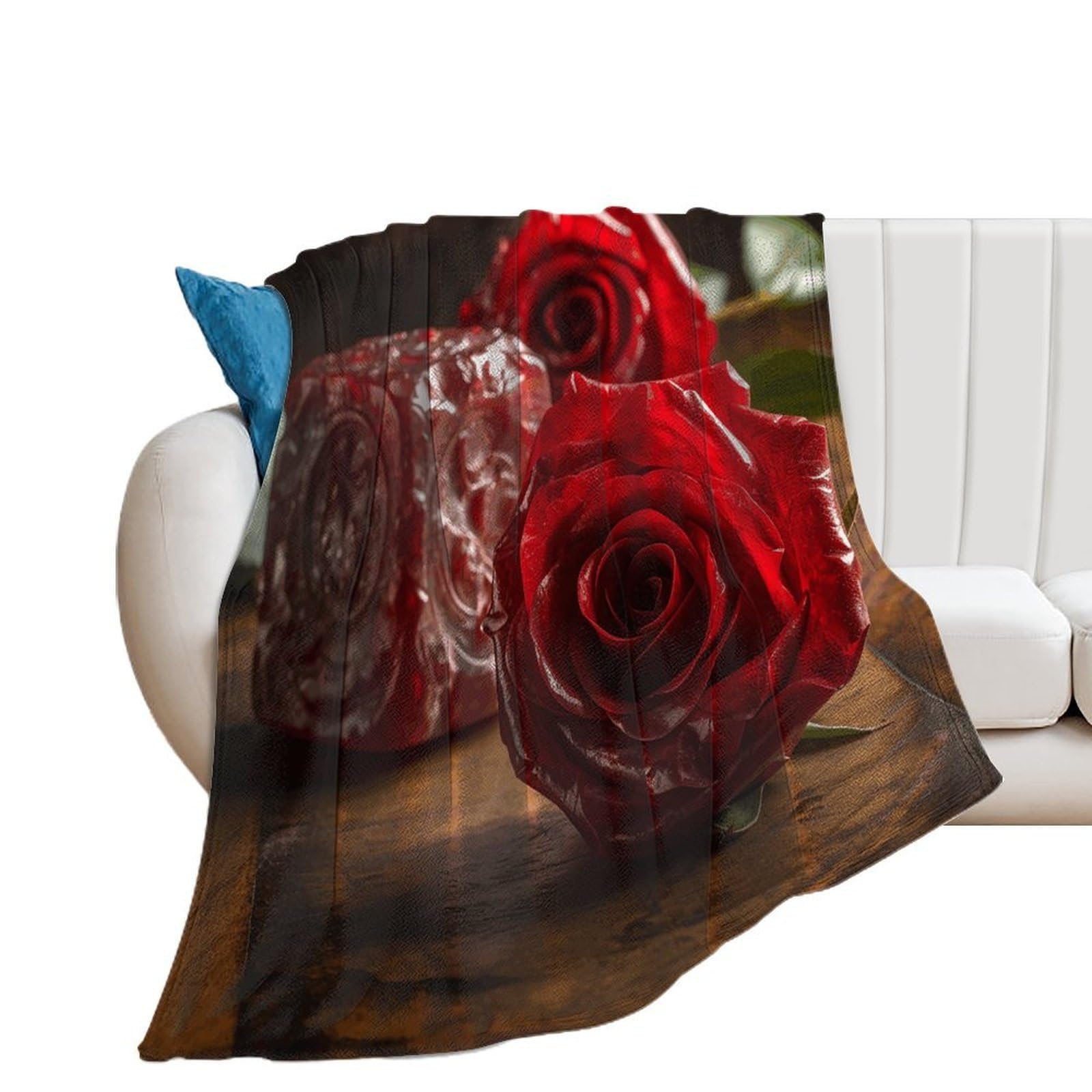 Flower Decorations Throw Blanket for Couch Super Soft Warm Lightweight Throw Blankets Cozy Flannel Bed Blanket Cute Decorative Blankets for All Seasons Home Decor Gift 30"*40"（76 * 100cm）