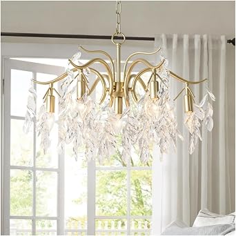 American Luxury LED Crystal Chandelier Modern Minimalist Retro Living Room Lamp Bedroom - Art Branch Lighting Lustre,Pendant Light