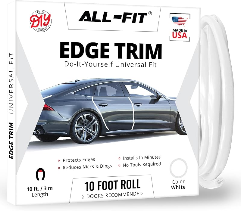 Protetor de Borda de Porta Automotiva All-Fit Automotive Branco – 3,05 m