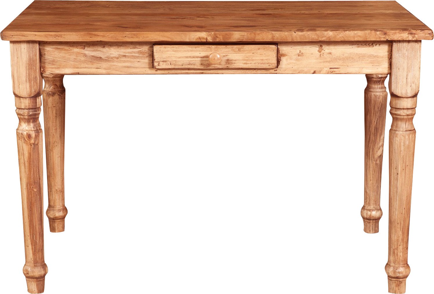 Biscottini Table de bureau bois 120x80x80 cm - Table de cuisine en tilleul massif - Table à manger pour intérieur et extérieur - Table en bois massif avec tiroir