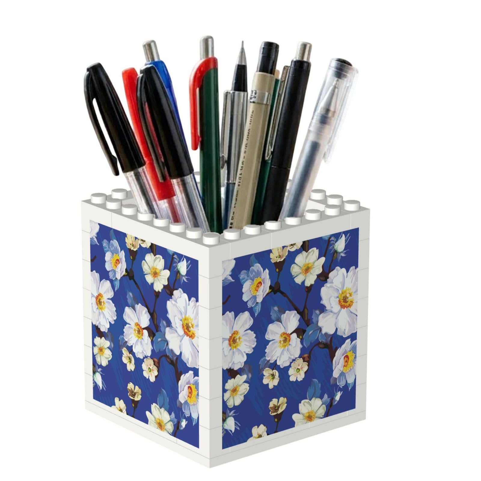 Poadnly Watercolor Flower, Pen Pot Pencil Holder for Office Home School, Compact Desk Organiser for Office Stationery