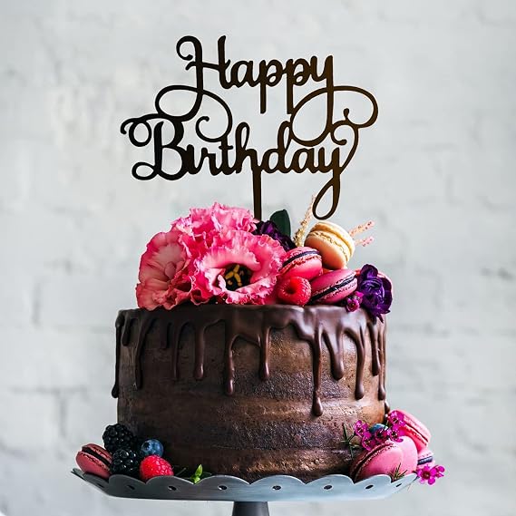 20PCS Black Acrylic Happy Birthday Cake Toppers Set for Boys Girls Women Men Birthday Party Decorations Supplies