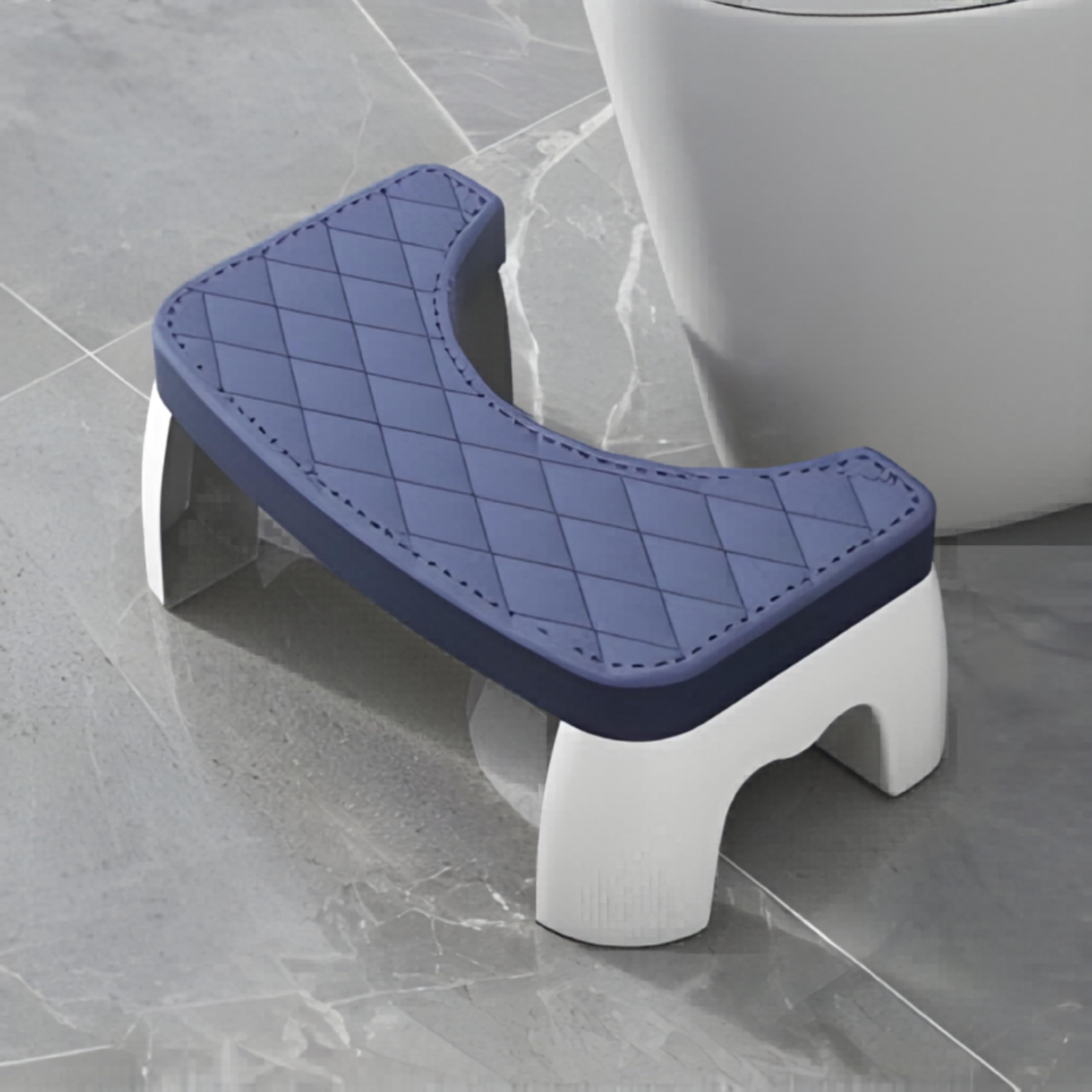 Poop Stool for Adults – Bathroom Toilet Stool for adults | Toilet Step & Foot Rest for Toilet | Ergonomic Poo Stool for Healthy Sitting Position | Blue — image 1