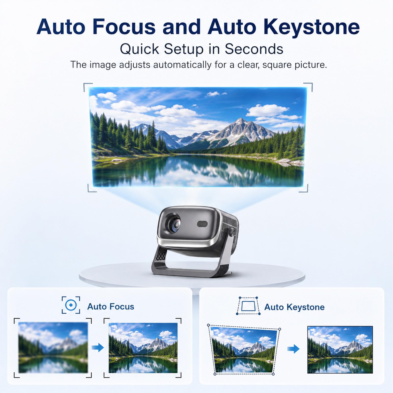 Projecteur portable avec Wi-Fi et Bluetooth, cinéma en plein air 1080p