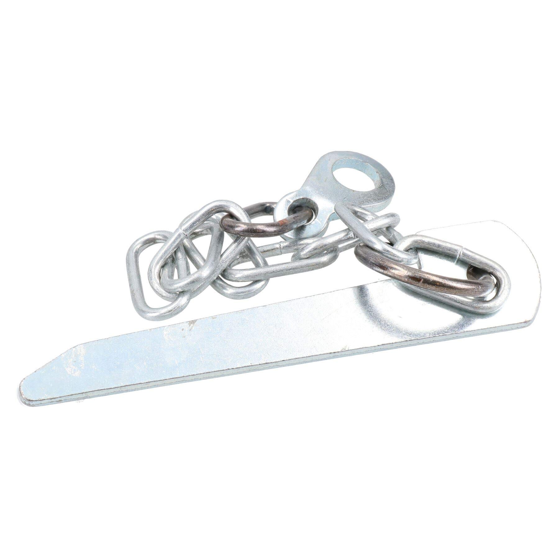 AB Tools - 2 Perni Piatti E Catene Per Rimorchio Ribaltabile - 115 Mm - Acciaio Zincato Con Anello Da 32 Mm