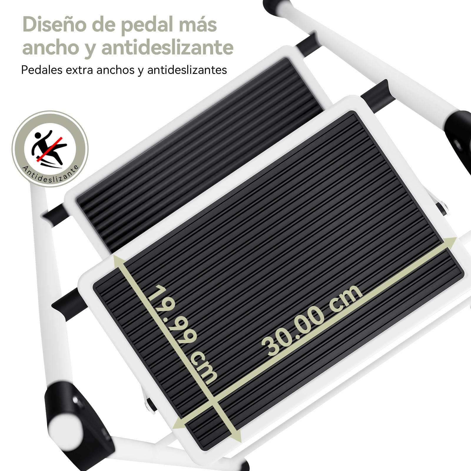 KINGRACK Escalera Plegable 4 Peldaños, Escalera de Tijera con Pedales Antideslizantes Anchos, Barandilla, Escalón Taburete de Acero Portátil Uso Hogar Cocina Oficina, Carga hasta 150 kg, Blanco
