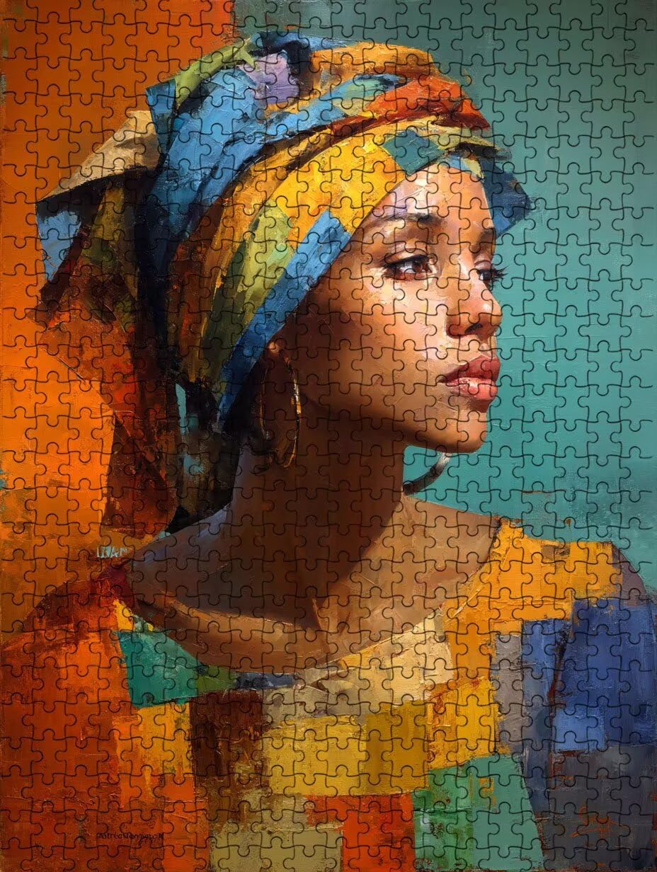 Chusta Na Głowę Kobiety, Klasyczna Puzzle 5000 Dorosłych BLQSBGA7-378 | Wyzwanie Zagadki, Gry Logiczne Cała Rodzina, Stres, Wystrój Domu Miłośnicy Puzzle