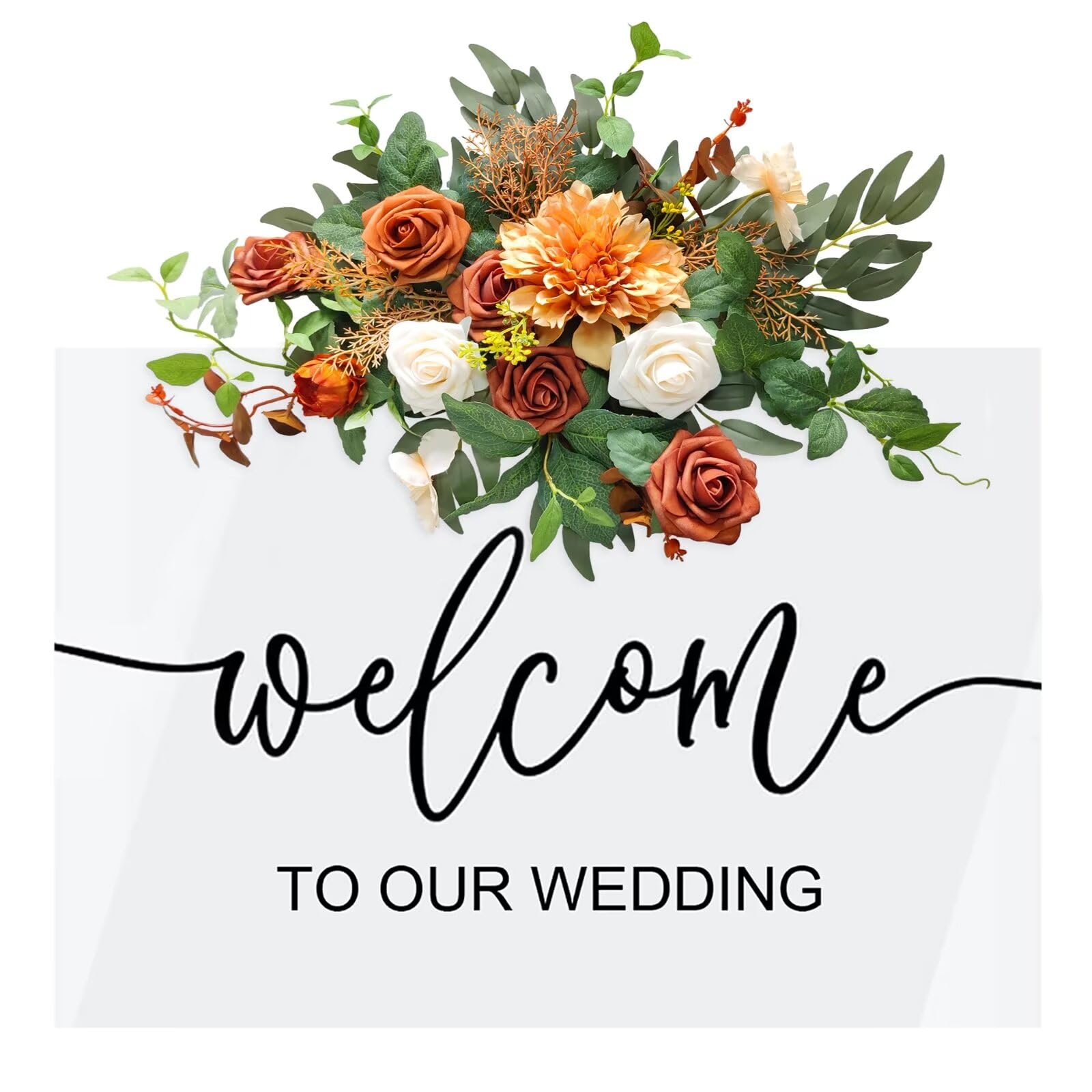 Amazon.com: Roahosy Artificial Flower Swag Terracotta Wedding 