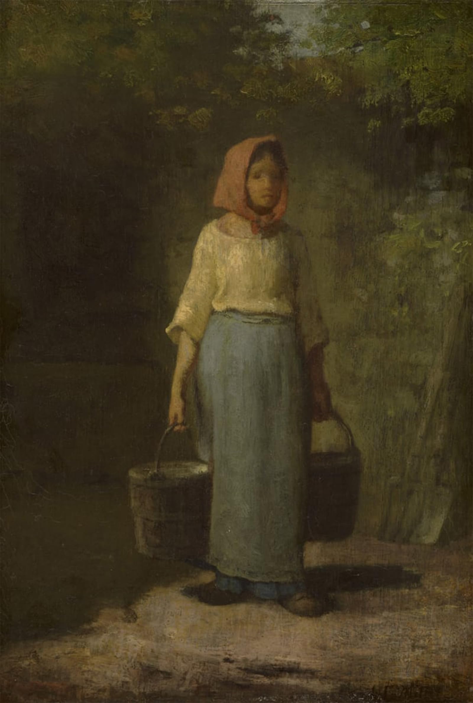 SERENDIPITP Retro Picture Poster Wall Art Pictures Painting Peasant Girl Returning From the Well by Jean Francois Millets Wall Art Canvas Print for Wall Decor 60x90cm