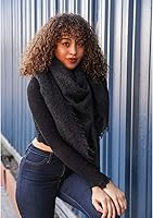 Vista 2 de Bufanda de manta a cuadros, color sólido, chal de mohair cuadrado, bufanda para mujer