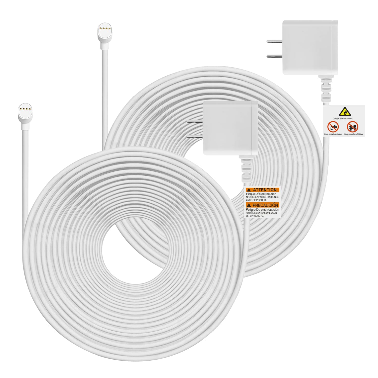 2-Pack iMah 32.8FT Power Charging Cable Compatible with Google Nest Cam (Battery) Extended Charge Cord Weatherproof Camera Charger, 32.8ft (10m)