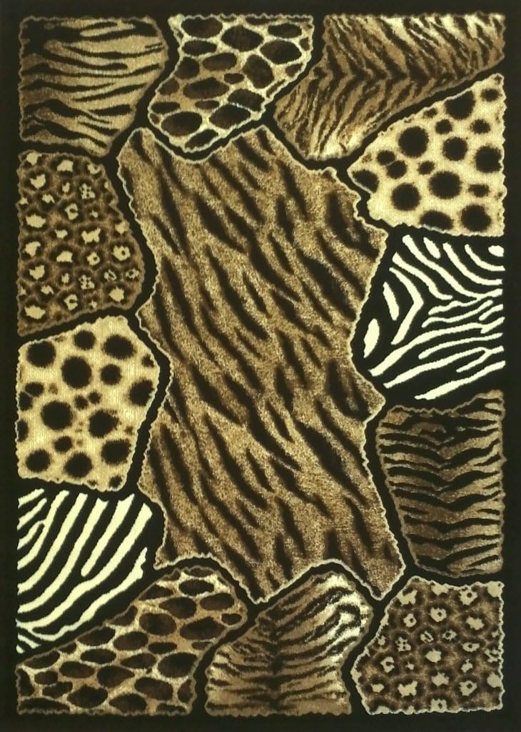 Animal Prints Area Rug 5 Ft. X 7 Ft. Black Skinz 74 Home