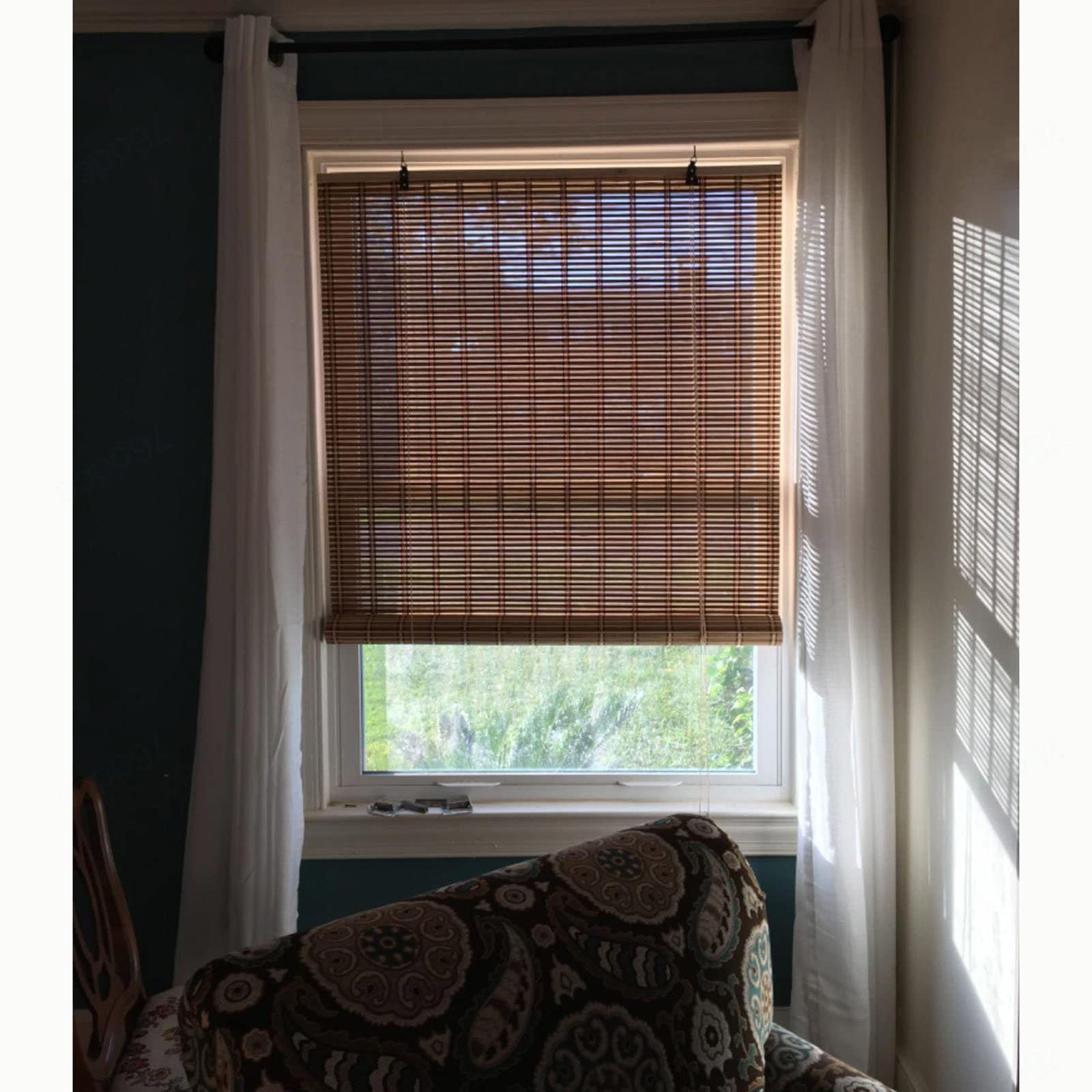 Bambus Vorhang Fensterrollo, Natürliche Bambusrollos, Holz Venezianische Jalousie, Roman Jalousien, Jalousette 50-150cm/20-59in Breit,WxH-70x180cm/28x71in