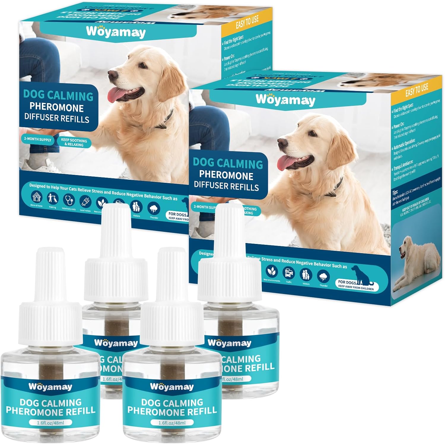 Woyamay Dog Calming Diffuser Refills 4 Pack Dog