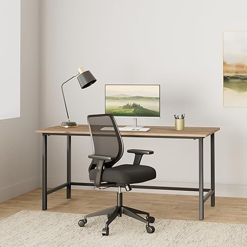 Miniatura 2 de Silla ergonómica de oficina, silla de escritorio de malla para el hogar con brazos ajustables, sillas de computadora con respaldo medio para