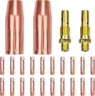Mig Welding Gun Accessory 0.035" Kit Compatible with Lincoln Magnum 100l For Tweco Mini/#1 Mig Gun: 20pcs Contact Tips 11-35 0.035" + 2pcs Gas Nozzles 21-50 1/2" + 2pcs Gas Diffusers 35-50