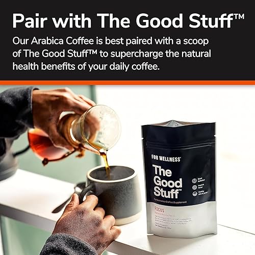 Miniatura 4 de For Wellness Café orgánico en grano arábica (12 onzas, tostado medio)  Combínalo con las cosas buenas para sobrecargar tu café