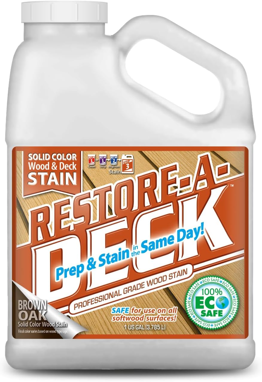 Restore-A-Deck Solid Color Stain for Decks & Exterior Wood (1 Gallon, Coastal Gray)