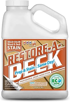 Restore-A-Deck Solid Color Stain for Decks & Exterior Wood 1 Gallon, Brown Oak