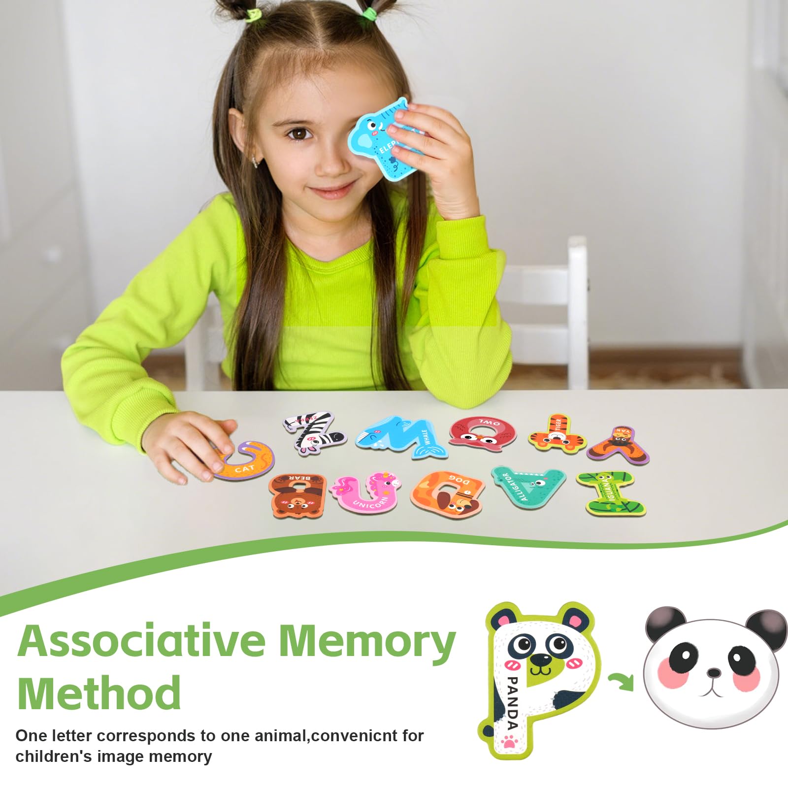 Magnetic Letters,Large Fridge Magnets for Kids,Animals Magnetic Alphabet Letters,Educational Learning Alphabet Toys Include 26 Uppercase ABC for Baby Toddler Preschool - Image 4