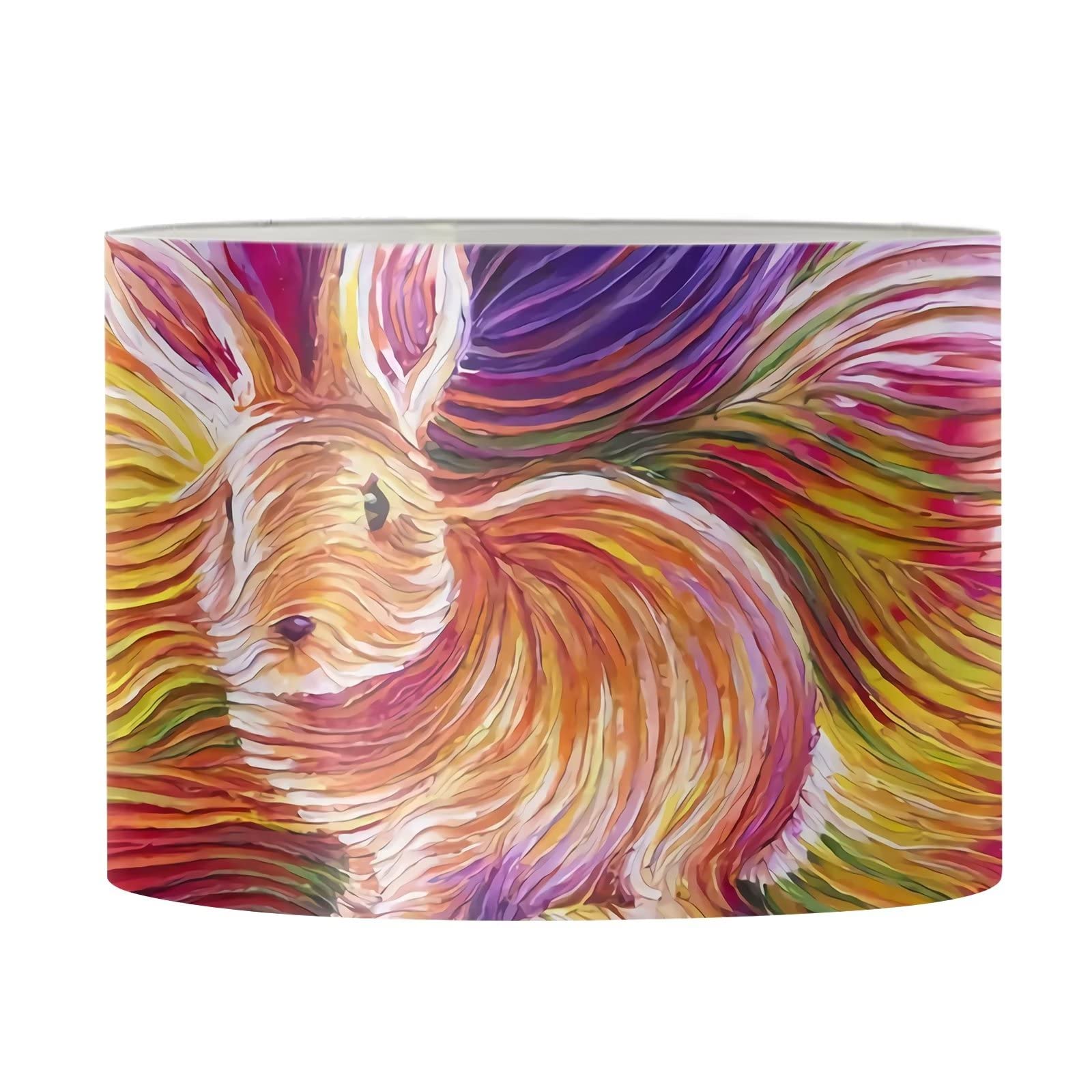 Suhoaziia Cartoon Colorful Rabbit Print Decorative Modern Table Lamps Bedside Desk Lamps, Nightstand Lamp Shade Lampshade for Bedroom, Living Room, Office — image 1