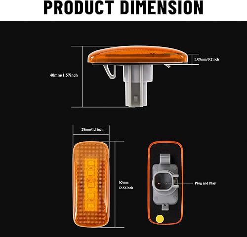 Miniatura 5 de Luces de guardabarros LED con marcador lateral de cama trasera para Dodge 2010-2017 y Ram 2011-2016 Camión doble rueda lateral guardabarros