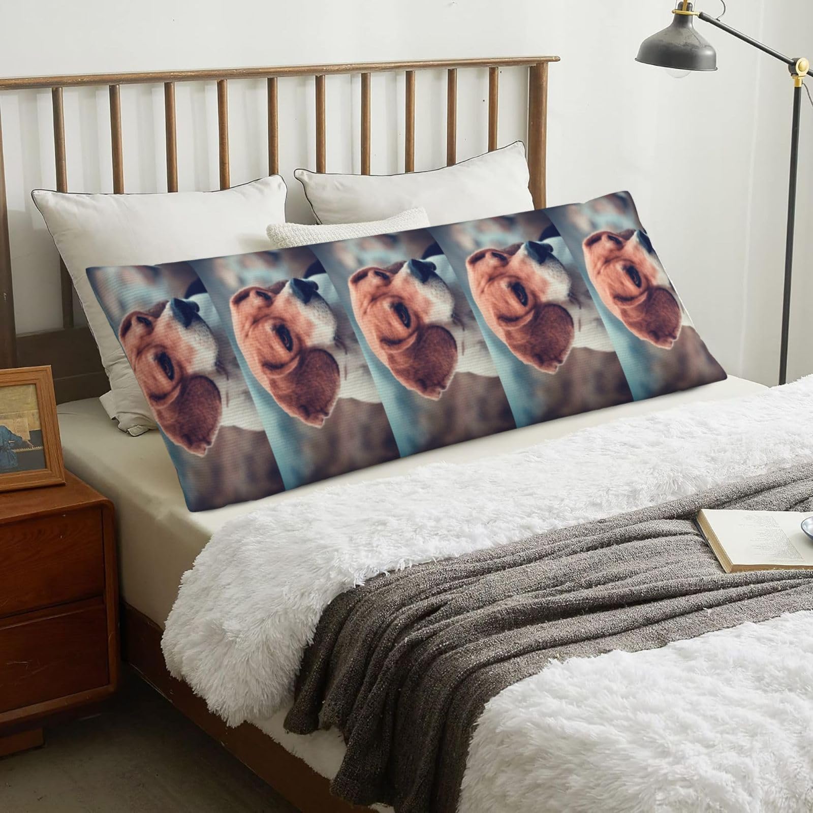 Beagle Dog, Body Pillow Cover with Zipper,Long Body Pillowcase 20 x 60 in