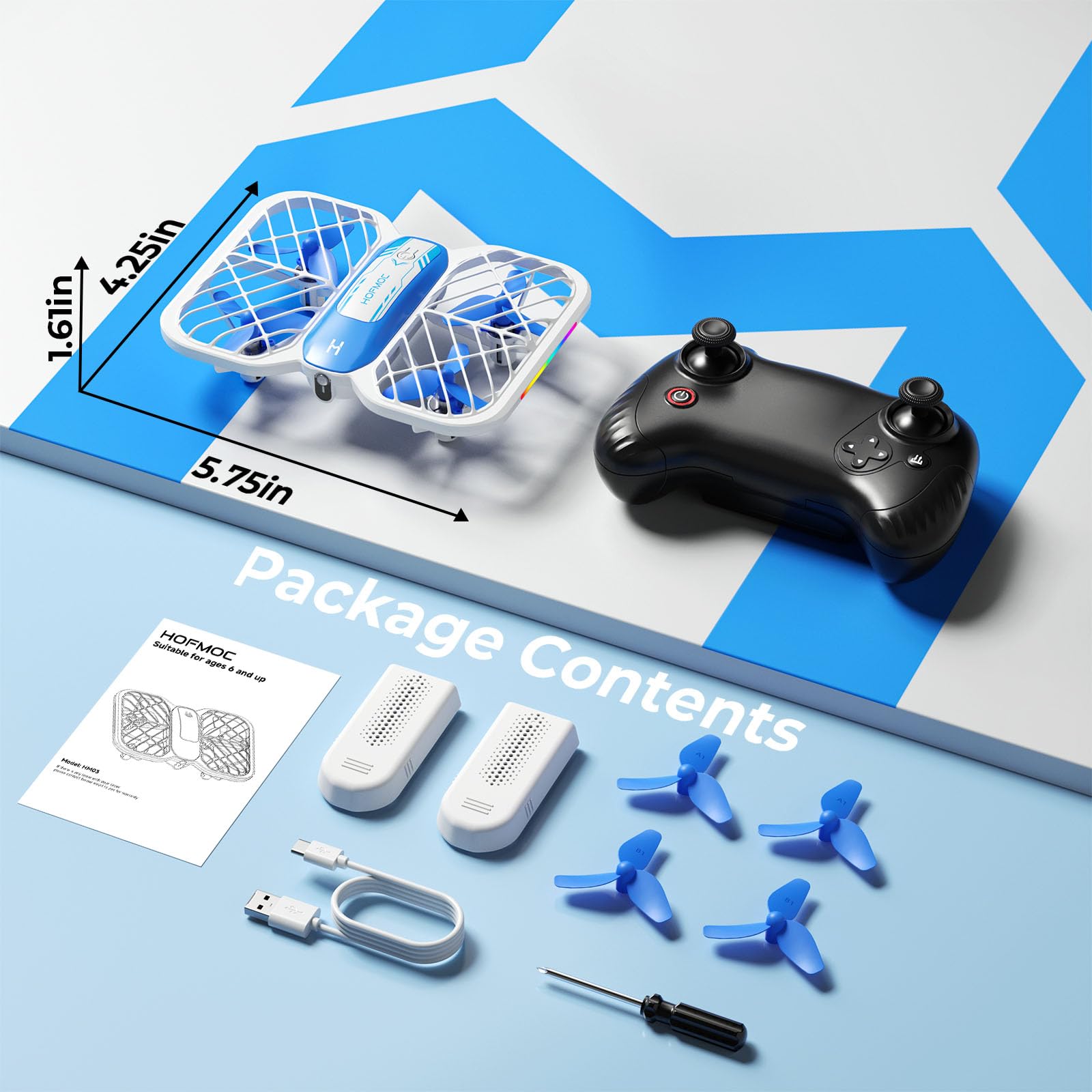 Mini Drone for Kids 8-15, Indoor Drones Gifts for Boys 8-12, Boys Toys Age 8-10, Beginner Drones with Propeller Protection, Throw to Go, Altitude Hold, 3D Flips and Headless Mode